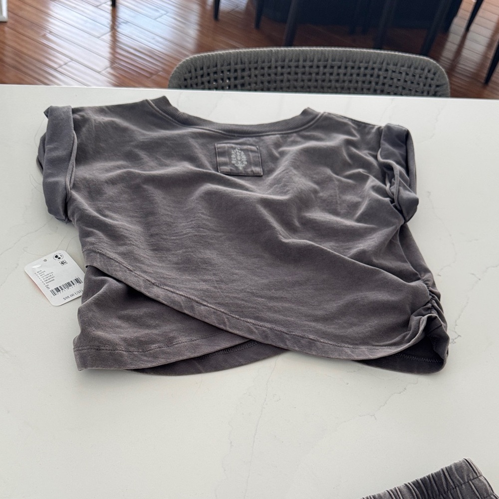 Free People Gunmetal Two-Piece Lounge Set - Picture 7 of 10